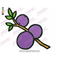 Jujube Fruits on Branch Embroidery Design